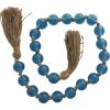 imageDeco 79 Glass Handmade Round Beaded Garland with Tassel with Knotted Brown Jute 45quot x 1quot x 1quot Light BlueBlue