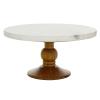 imageDeco 79 Mango Wood Cake Stand with Wood Base 12quot x 12quot x 6quot White