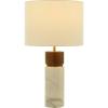 imageDeco 79 Marble Room Table Lamp Thick Stand Accent Lamp with Drum Shade Lamp 15quot x 14quot x 25quot White