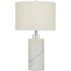 imageDeco 79 Marble Thick Stand Table Lamp with Drum Shade 15quot x 15quot x 26quot WhiteWhite