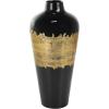 imageDeco 79 Metal Decorative Vase Abstract Centerpiece Vase with Gold Detailing Flower Vase for Home Decoration 8quot x 8quot x 13quot BlackCONVENIENTLY SIZED