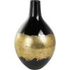 imageDeco 79 Metal Decorative Vase Abstract Centerpiece Vase with Gold Detailing Flower Vase for Home Decoration 8quot x 8quot x 13quot BlackSMALL SIZE