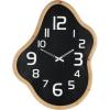 imageDeco 79 Metal Decorative Wall Clock Wavy Wall Clock for Home with Brown Frame and White Accents Wall Clock for Room 25quot x 2quot x 32quot Black