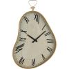 imageDeco 79 Metal Decorative Wall Clock Wavy Wall Clock for Home with Gold Frame and Black Accents Wall Clock for Room 17quot x 3quot x 25quot White