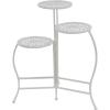imageDeco 79 Metal Floral Indoor Outdoor Plantstand Indoor Outdoor 3 Tier Plant Shelf Plant Stand 24quot x 18quot x 18quot BrownWhite