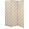 imageDeco 79 Metal Geometric Partition Room Divider Screen Hinged Foldable Partition 3 Panel Privacy Screen Room Partition 57quot x 1quot x 79quot BrassBrass