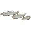 imageDeco 79 Metal Living Room Decor Tray Galvanized Ottoman Tray Set of 3 Serving Tray 14quot 22quot 28quotW Gray