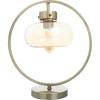 imageDeco 79 Metal Room Accent Lamp Circular Framed Table Lamp with Hanging Glass Shade Lamp 14quot x 8quot x 15quot Gold