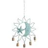 imageDeco 79 Metal Sun and Moon Windchime with Bells 13quot x 11quot x 1quot Turquoise
