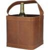 imageDeco 79 Modern Leather Wine Holder CONVENIENTLY SIZED Dark BlueTan