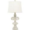 imageDeco 79 Polystone Fleur De Lis Room Table Lamp Accent Lamp set of 2 Lamp 14quot x 14quot x 28quot Beige