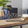 imageDeco 79 Polystone People Decorative Sculpture Home Decor Statue with Bike Accent Figurine 9quot x 3quot x 8quot BronzeBronze