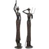 imageDeco 79 Polystone People Handmade Decorative Sculpture African Woman Home Decor Statues with Water Jugs and Jeweled Details Set of 2 Accent Figurines 6quotW 24quotH YellowRed