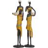 imageDeco 79 Polystone People Handmade Decorative Sculpture African Woman Home Decor Statues with Water Jugs and Jeweled Details Set of 2 Accent Figurines 6quotW 24quotH YellowYellow