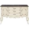 imageDeco 79 Wood 3 Drawers and 2 Doors Buffet with Brown Wood Top 48quot x 17quot x 33quot White