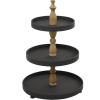 imageDeco 79 Wood 3 Tiered Tiered Server 15quot x 15quot x 24quot WhiteBlack