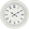 imageDeco 79 Wood Carved Beading Wall Clock 22quot x 1quot x 22quot WhiteWhite