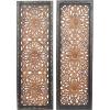 imageDeco 79 Wood Floral Handmade Home Wall Decor Intricately Carved Scroll Wall Sculpture Wall Art 24quot x 1quot x 51quot Brown12L x 1W