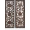 imageDeco 79 Wood Floral Handmade Home Wall Decor Intricately Carved Scroll Wall Sculpture Wall Art 24quot x 1quot x 51quot Brown16L x 1W
