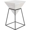 imageDeco 79 Wood Geometric Inverted Pyramid Accent Table with Black Metal Stand 14quot x 14quot x 24quot BlackWhite