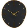 imageDeco 79 Wooden Decorative Wall Clock Wavy Wall Clock for Home with Gold Hands and Markers Wall Clock for Room 21quot x 2quot x 24quot Black