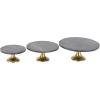 imageThe Novogratz Aluminum Cake Stand with Gold Base Set of 3 15quot 12quot 9quotW BlackBlack