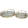imageThe Novogratz Stainless Steel Metal Mirrored Tray Set of 2 19quot 14quotW SilverGold
