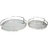 imageThe Novogratz Stainless Steel Metal Mirrored Tray Set of 2 19quot 14quotW SilverSilver