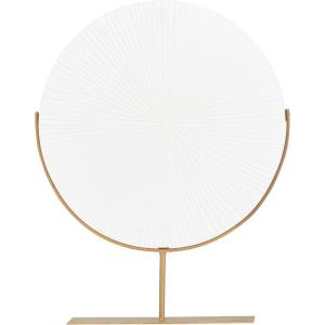 imageCosmoLiving by Cosmopolitan Metal Starburst Decorative Sculpture Carved Home Decor Statue with Stand Accent Figurine 18quot x 4quot x 23quot BlackWhite