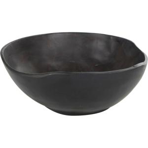 imageDeco 79 Bohemian Wood Decorative Bowl Teak 13quot D 9quot H75551 13quot x 9quot BrownBlack
