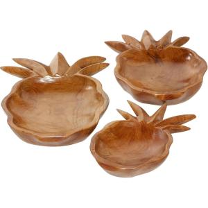 imageDeco 79 Bohemian Wood Decorative Bowl Teak 13quot D 9quot H75551 13quot x 9quot BrownBrown
