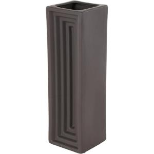 imageDeco 79 Ceramic Decorative Vase Square Centerpiece Vase Flower Vase for Home Decoration 6quot x 6quot x 18quot BlackBlack