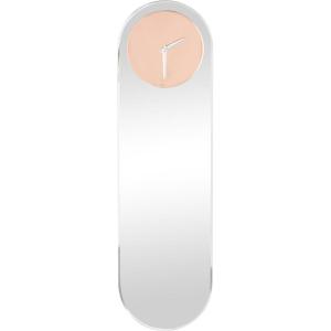 imageDeco 79 Glass Decorative Wall Clock Wall Clock for Home with Pink Clock Face Wall Clock for Room 8quot x 1quot x 28quot Silver