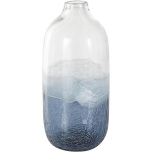 imageDeco 79 Glass Handmade Decorative Vase Blown Centerpiece Vases Set of 2 Flower Vases for Home Decoration 7quot W 10quot H BlueDark Blue