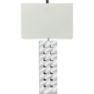 imageDeco 79 Glass Room Table Lamp Geometric Open Frame Accent Lamp set of 2 Lamp 10quot x 16quot x 29quot Silver