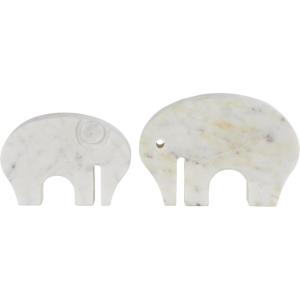imageDeco 79 Marble Safari Animals Decorative Sculpture Small Abstract Rounded Home Decor Statues Set of 3 Accent Figurines 6quot 4quot 6quot H Multi ColoredWhite