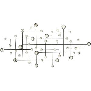 imageDeco 79 Metal Abstract Home Wall Decor Wall Sculpture with Crystal Embellishments Wall Art 20quot x 1quot x 42quot Silver