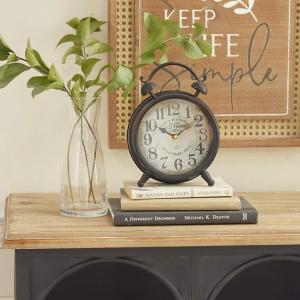imageDeco 79 Metal Clock with Bell Style Top 10quot x 4quot x 13quot BlackBrown