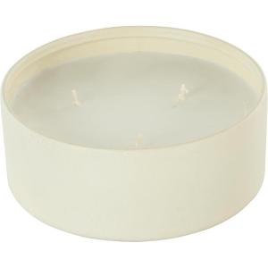 imageDeco 79 Metal Decorative Candle Tangerine Splash Scented Textured 22oz 3 Wick Aromatherapy Candle with White Wax Wax Aromatherapy Candle 6quot x 6quot x 3quot BeigeCream