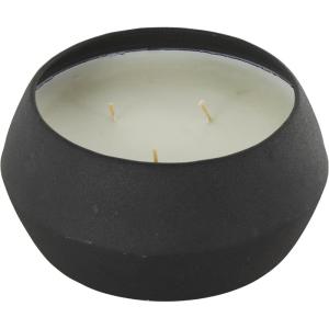 imageDeco 79 Metal Decorative Candle Tangerine Splash Scented Textured 30oz 3 Wick Aromatherapy Candle with White Wax Wax Aromatherapy Candle 4quot x 4quot x 2quot CreamBlack