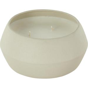 imageDeco 79 Metal Decorative Candle Tangerine Splash Scented Textured 30oz 3 Wick Aromatherapy Candle with White Wax Wax Aromatherapy Candle 4quot x 4quot x 2quot CreamCream