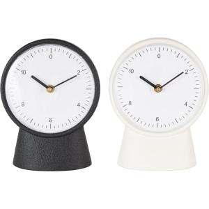 imageDeco 79 Metal Decorative Clock Textured Mantel Clocks with Gold Accents Set of 2 Tabletop Clocks 7quot W 9quot H Multi ColoredMulti Colored
