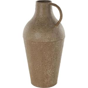 imageDeco 79 Metal Decorative Vase Antique Inspired Centerpiece Vase with Handle Flower Vase for Home Decoration 8quot x 8quot x 16quot Brown