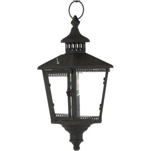 imageDeco 79 Metal Indoor Outdoor Candle Lantern Lighthouse Style Decorative Lantern Candle Holder with Ring Handle Lantern 8quot x 8quot x 16quot BrownBlack