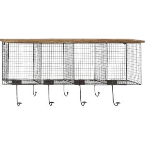 imageDeco 79 Metal Wood Wall Hook 32 by 14Inch Black 32quotL x 6quotW x 14quotH