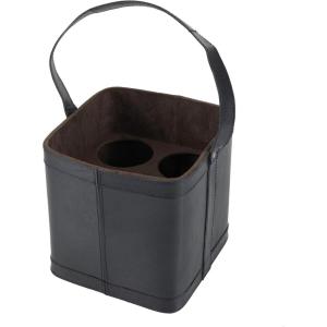 imageDeco 79 Modern Leather Wine Holder CONVENIENTLY SIZED Dark BlueBlue