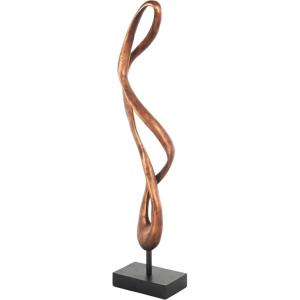 imageDeco 79 Polystone Abstract Decorative Sculpture Abstract Home Decor Statue with Rectangle Black Base Accent Figurine 6quot x 4quot x 28quot BronzeBronze