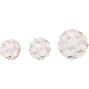 imageDeco 79 Resin Floral Decorative Orbs ampamp Vase Filler Decorative Balls with Varying Sizes Set of 3 Vase Filler 6quot 5quot 4quot H White
