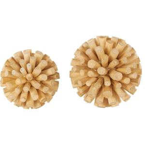 imageDeco 79 Wood Handmade Decorative Orbs ampamp Vase Filler Tree Trunk Inspired Decorative Balls Set of 2 Vase Filler 7quot 6quot H Brown