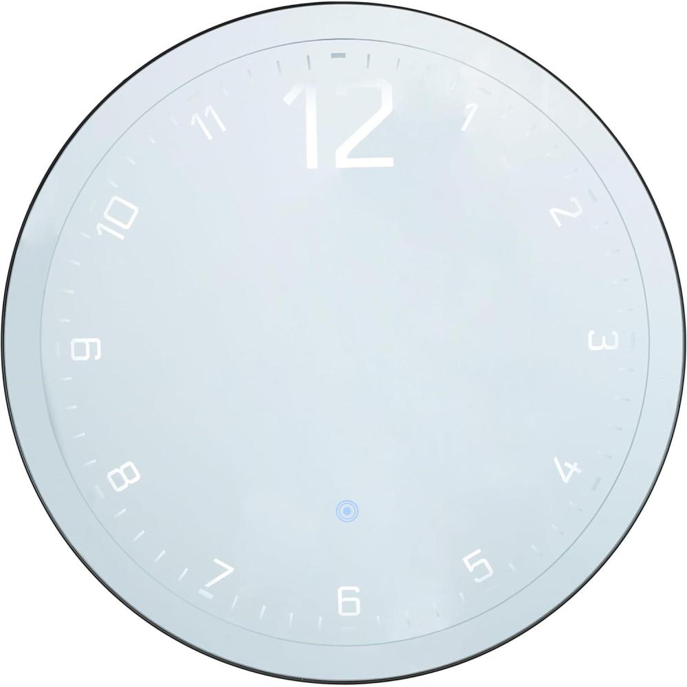 imageDeco 79 Glass Decorative Wall Clock LED Wall Clock for Home with Black Frame Wall Clock for Room 24quot x 1quot x 24quot Multi Colored